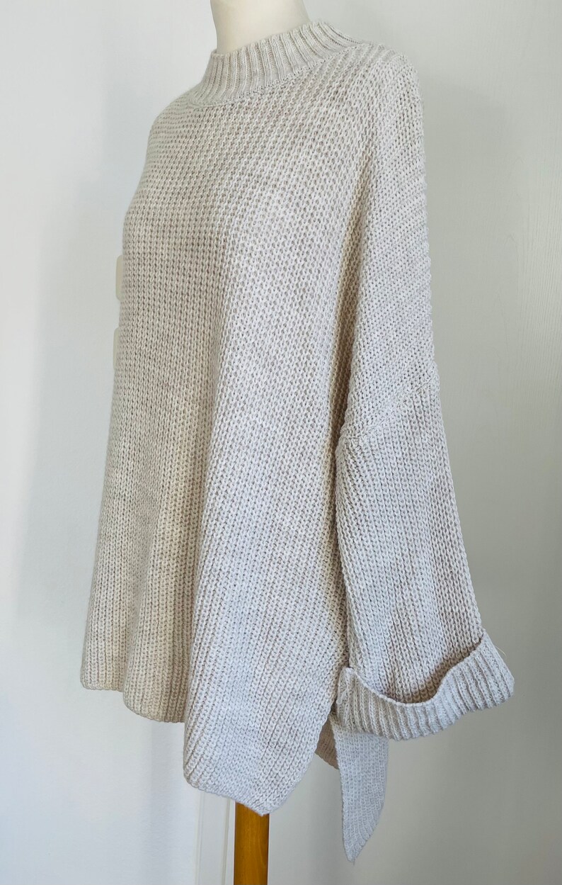 Oversized Ripp-Strickpullover Grobstrick CARLA Hell-Beige SCHUHZWANG Bild 4