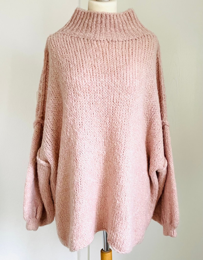 Oversized Strickpullover Turtleneck Grobstrick Creme Pullover SCHUHZWANG Bild 2