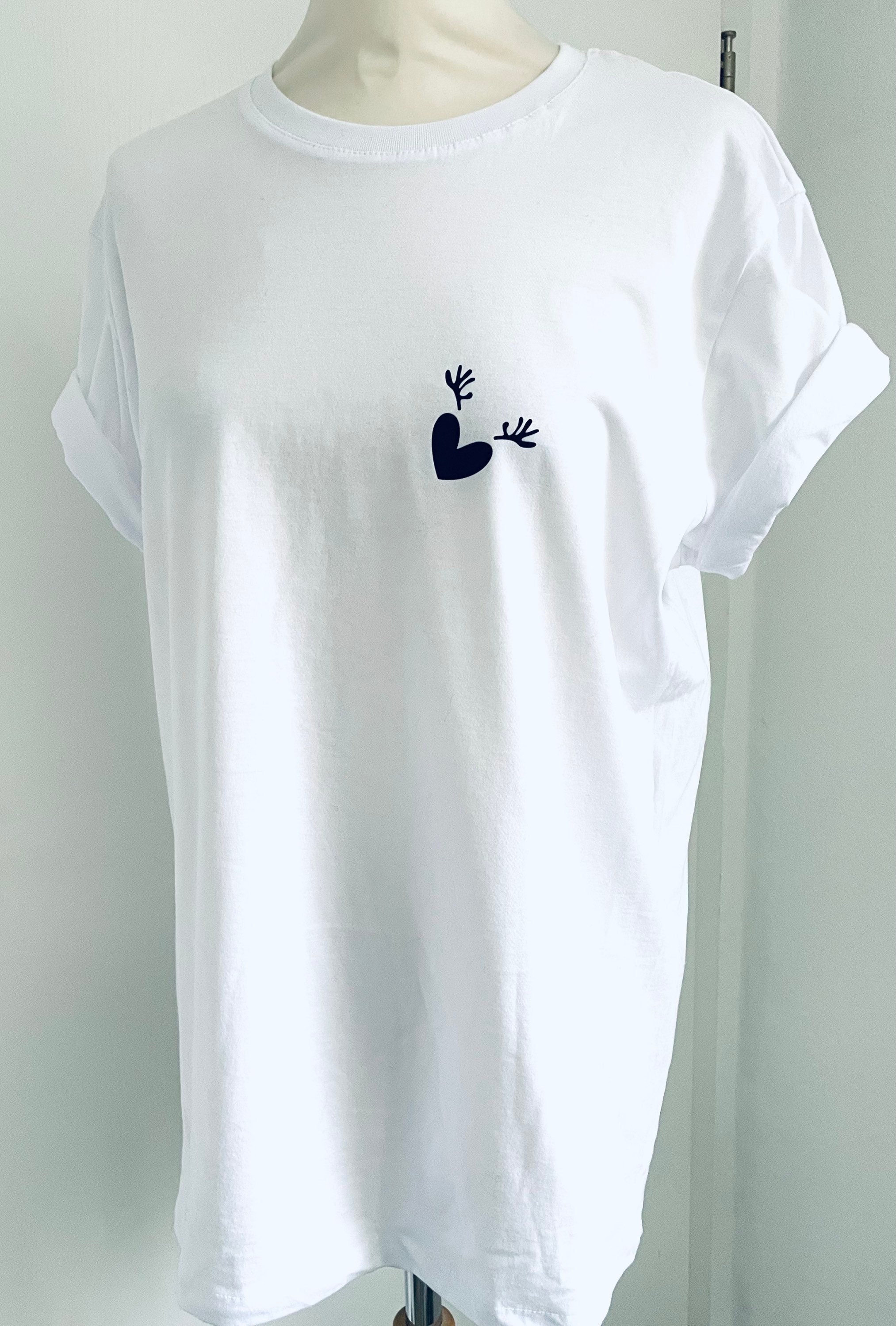 Round Neck Shirt Heart with Antlers Various Colors Reindeer Christmas SCHUHZWANG