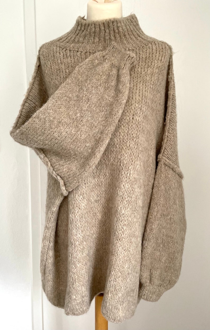 Oversized Strickpullover Turtleneck Grobstrick Creme Pullover SCHUHZWANG Bild 7