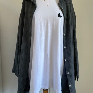 Oversized muslin blouse XS-XXL shirt anthracite dark gray SCHUHZWANG image 6