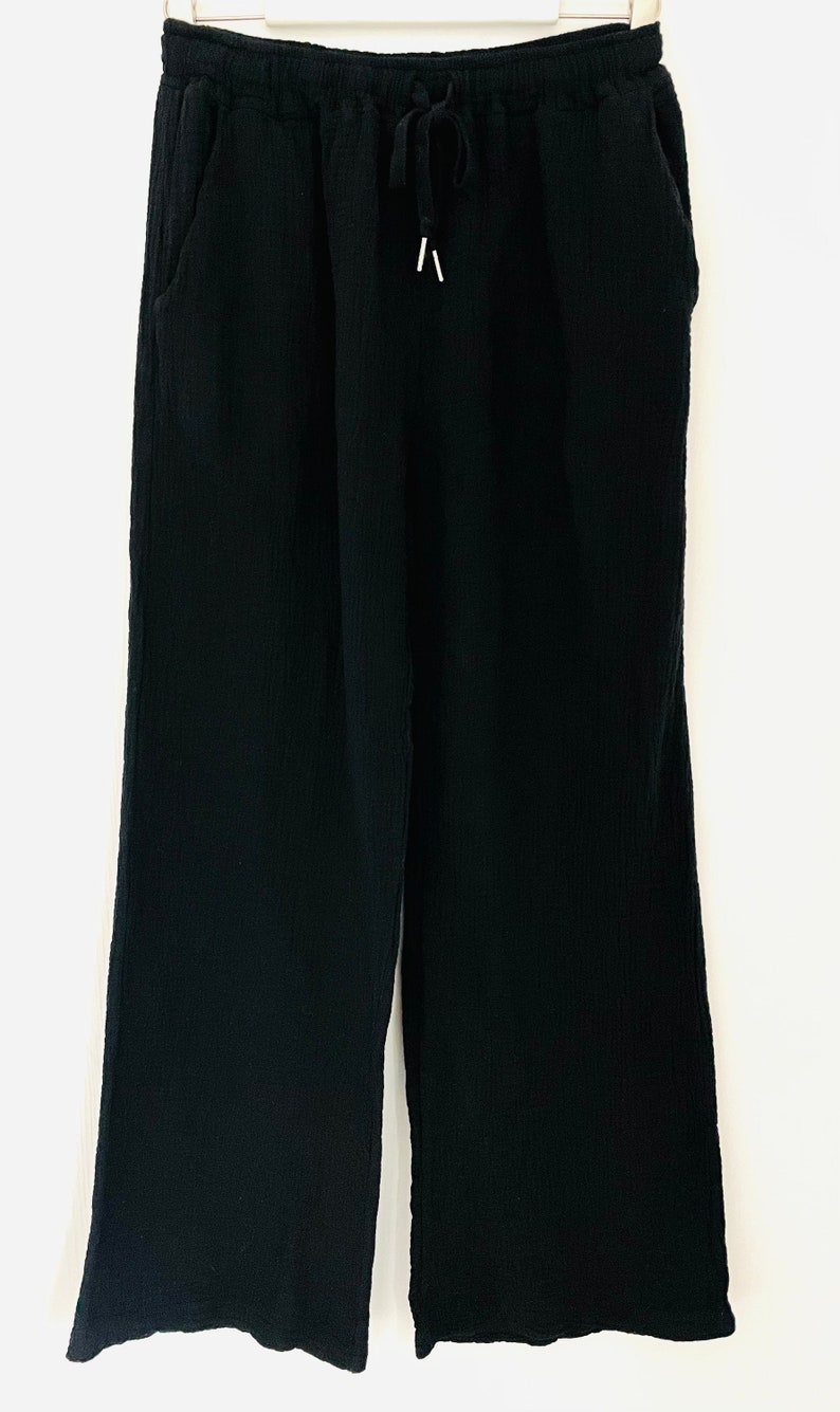 Weite Musselin-Hose Gr. 34-40 Schwarz weite Hose SCHUHZWANG Bild 2