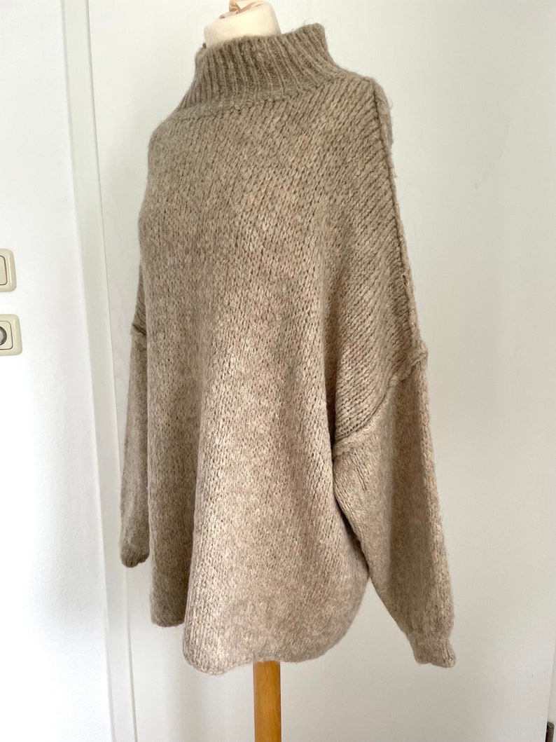 Oversized Strickpullover Turtleneck Grobstrick Creme Pullover SCHUHZWANG Bild 6