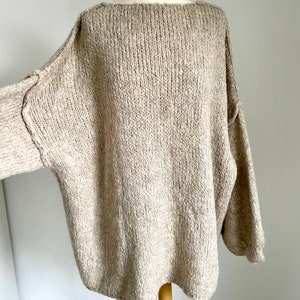 Oversized Strickpullover V-Auschnitt Grobstrick Matcha Pullover Pulli SCHUHZWANG Bild 6