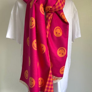 Scarf SMILEY soft cuddly scarf pink/orange SCHUHZWANG image 3