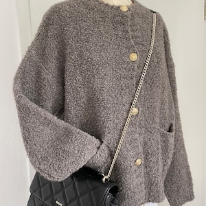 Bouclé Cardigan Schwarz mit golden Knöpfen XS-XL Strickjacke SCHUHZWANG Bild 10