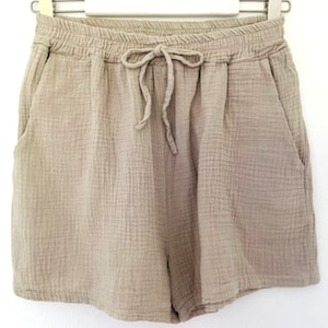 Muslin shorts - sand beige - SCHUHZWANG