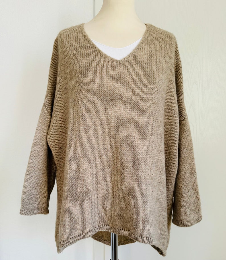 Oversized Strickpullover CIA Pulli Beige SCHUHZWANG Bild 2