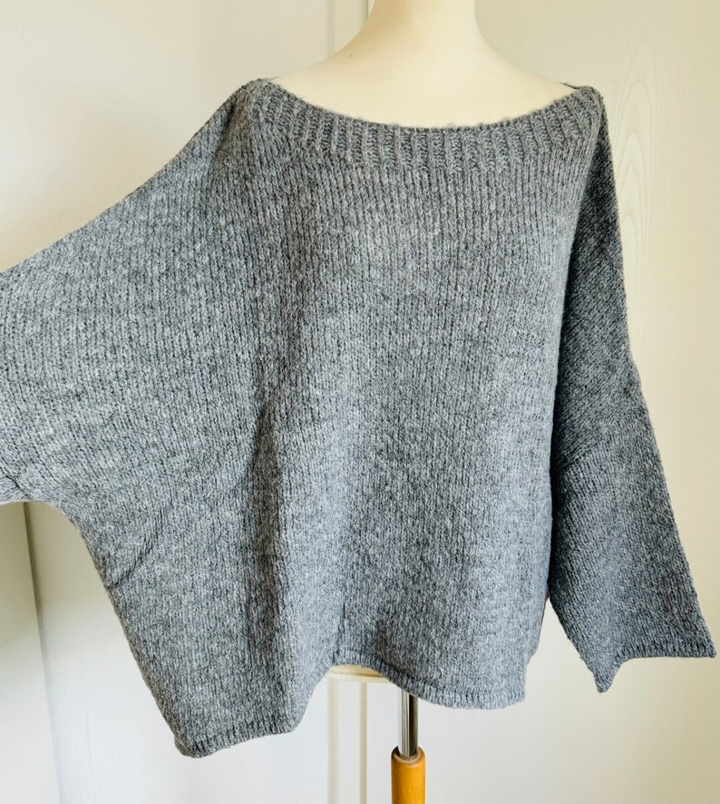 Oversized Strickpullover INDRA Pulli Mittelgrau SCHUHZWANG Bild 1