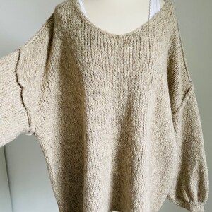 Oversized Strickpullover V-Auschnitt Grobstrick Matcha Pullover Pulli SCHUHZWANG Bild 5