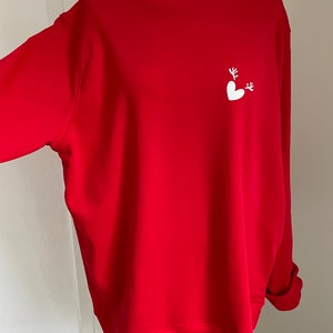 Geweih-Herz Sweat-Shirt Rentier Weihnachten Rot/Weiß SCHUHZWANG Bild 4