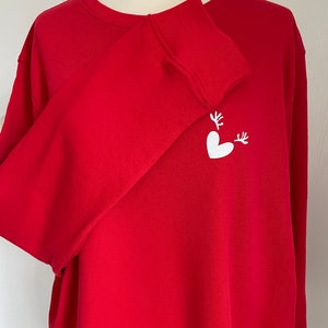 Geweih-Herz Sweat-Shirt Rentier Weihnachten Rot/Weiß SCHUHZWANG Bild 3