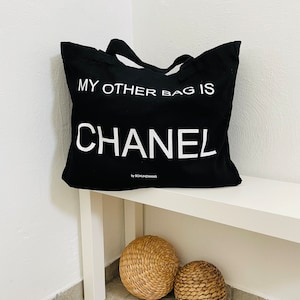 Canvas-Shopper XXL My other bag is Naturfarben oder Schwarz Aufdruck Statement schuhzwang Bild 8