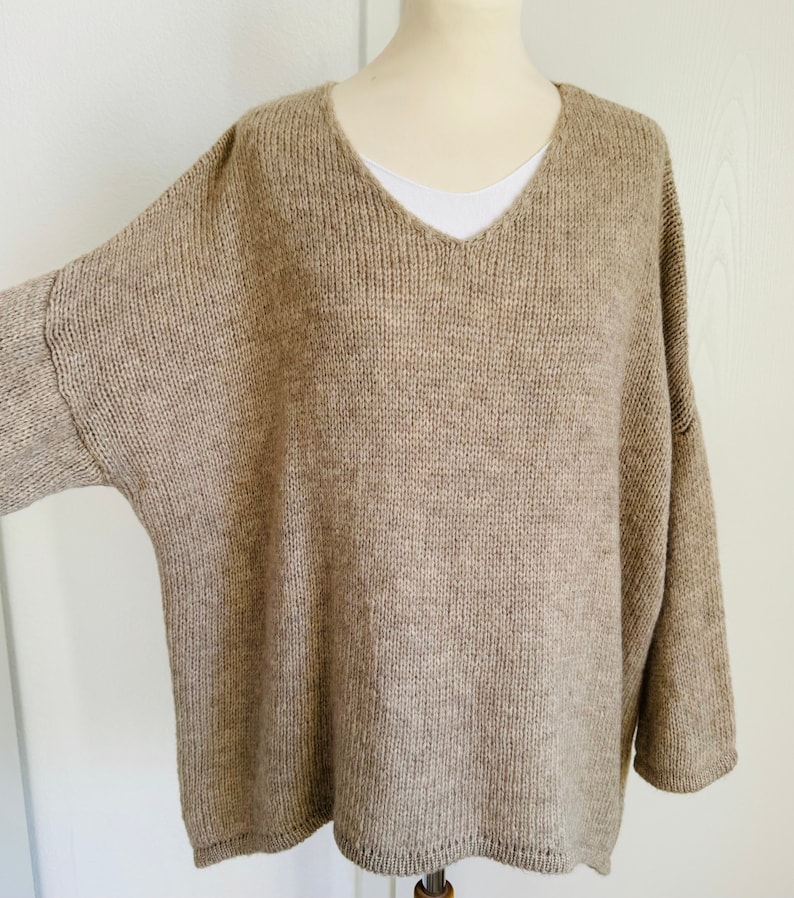 Oversized Strickpullover CIA Pulli Beige SCHUHZWANG Bild 1