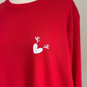 Geweih-Herz Sweat-Shirt Rentier Weihnachten Rot/Weiß SCHUHZWANG Bild 6