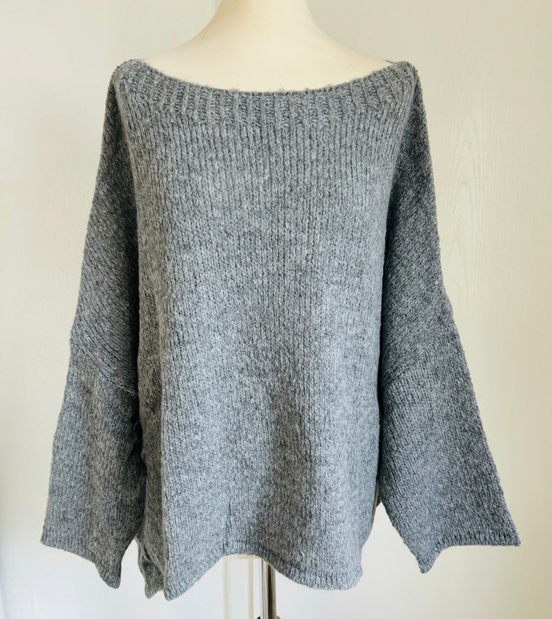 Oversized Strickpullover INDRA Pulli Mittelgrau SCHUHZWANG Bild 2