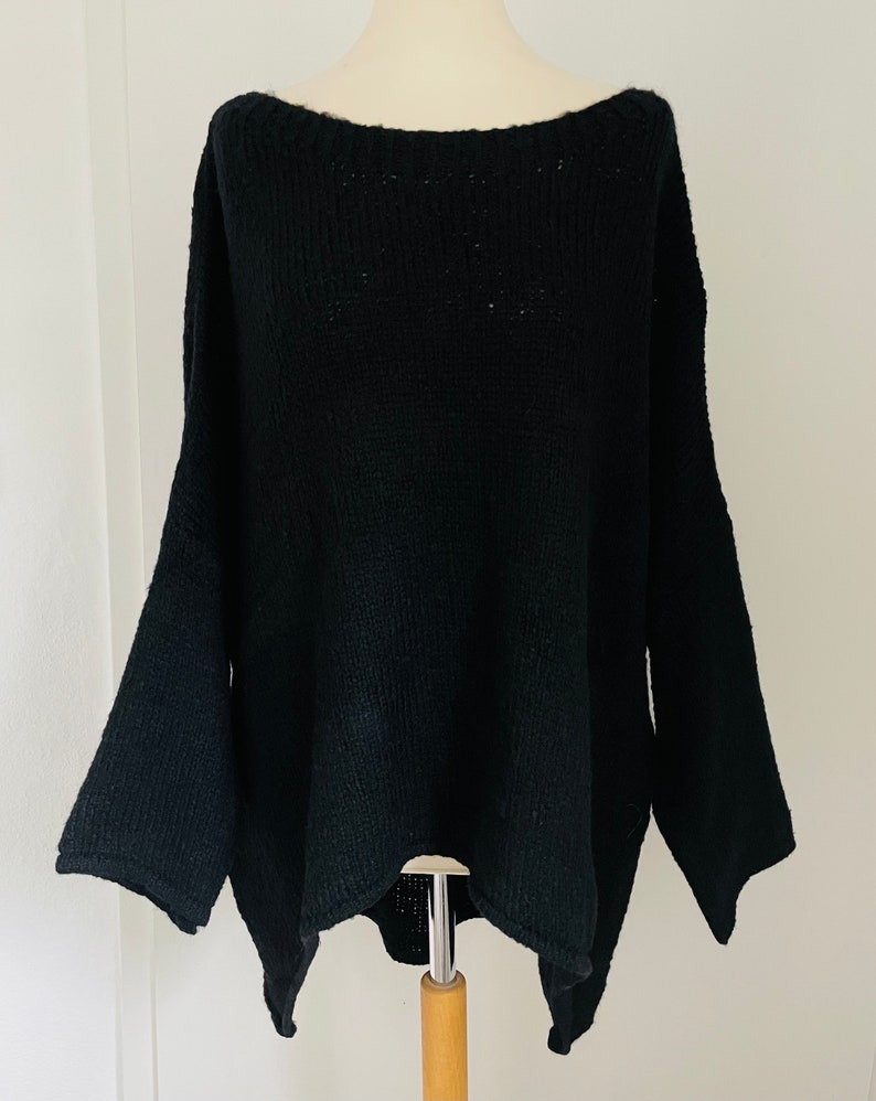 Oversized Strickpullover INDRA Pulli Schwarz SCHUHZWANG Bild 2