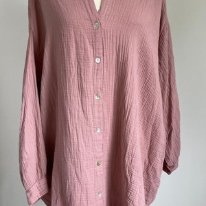 Oversized Musselinbluse XS-XXL Hell-Rosenholz Mittel-Altrosa Alt-Rosé SCHUHZWANG Bild 2