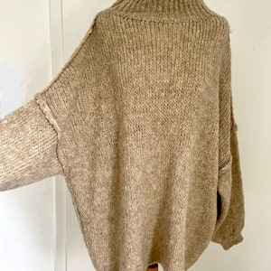 Oversized Strickpullover Turtleneck Grobstrick Creme Pullover SCHUHZWANG Bild 5