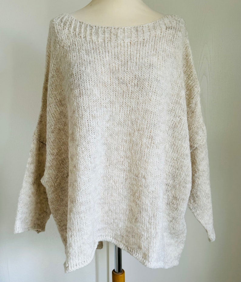 Oversized Strickpullover INDRA Pulli Light Beige SCHUHZWANG Bild 2