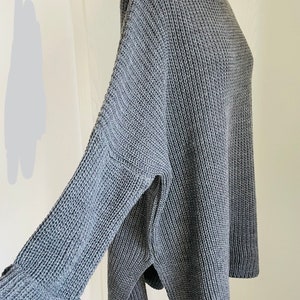 Oversized Ripp-Strickpullover Grobstrick CARLA Grau SCHUHZWANG Bild 4