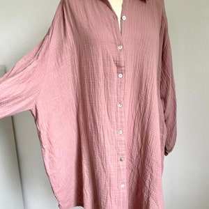 Oversized Musselinbluse XS-XXL Hell-Rosenholz Mittel-Altrosa Alt-Rosé SCHUHZWANG Bild 4