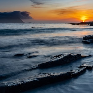 Poster, Wall decorations, Sunset, Norway, Lofoten, Wall decoration, Digital prints, Home decoration, Summer time, Landscape, Scandinavia