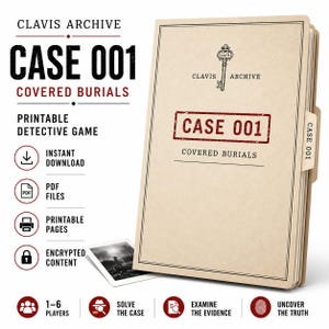 CLAVIS Archive Case 001: Covered Burials Detective Game (Printable PDF, HTML)
