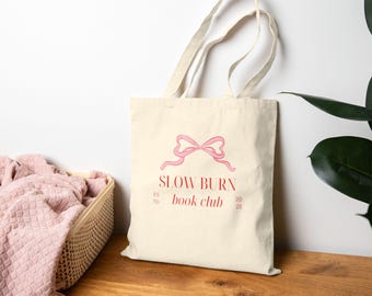 Slow Burn Book Club Tote Bag: Literary Canvas Carryall, Book Lover Gift