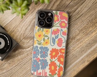Spring Flowers Clear Phone Case: Stylish Phone Protector, Girly Tech Gear