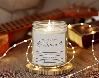 Bridesmaid Proposal Candle, Bridesmaid Candles, Bridesmaid Gifts, Bridesmaid Box Gifts, Natural Coconut Apricot Wax Candle, Aesthetic Candle