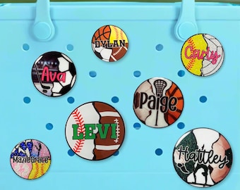 Personalized Multi Sport Bag Charm, Multi-Sport Charm, Sport Mom Bag Charm, Multiple Sport Bag Charm, Custom Bag Bit, Split Sport Bag Bit