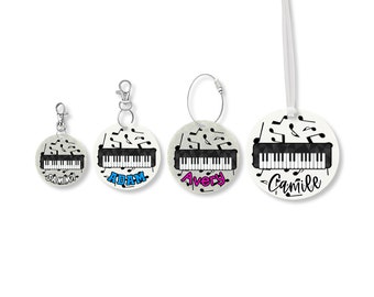 Personalized Keyboard Keychain Or Bag Tag | Keyboard Gift | Instrument Bag Accessory | Piano Keychain | Personalized Piano Player Gift