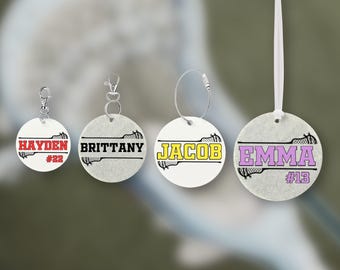 Personalized Lacrosse Bag Tag: Custom Name Keychain, Acrylic