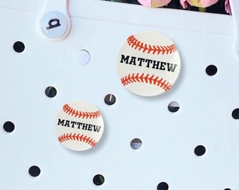 Personalized Baseball Bag Charm, Baseball Bag Bit, Baseball Charm, Ballpark Mom Charm, Custom Baseball Mom Gift