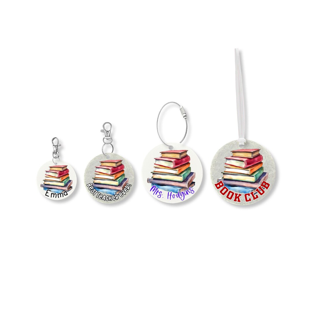 Reading Rope Keychain Personalized Book Lover Keychain, Reading Keychain, Custom Book Bag Tag ...