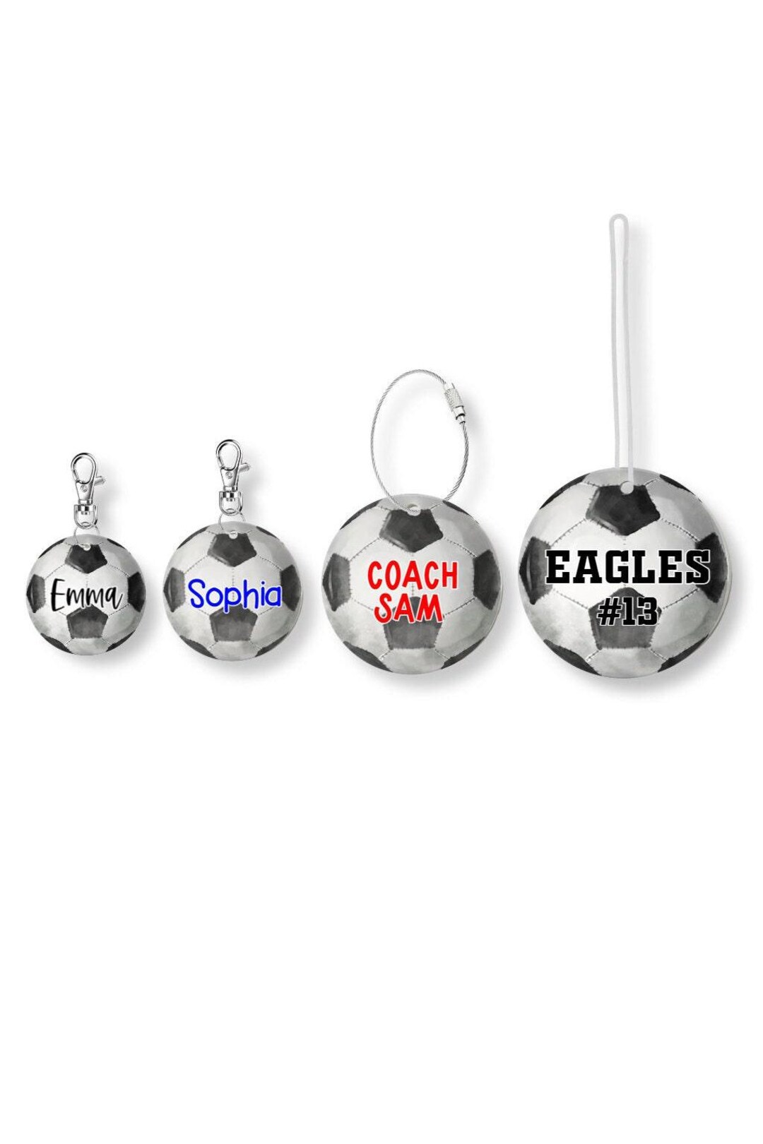 Personalized Soccer Bag Tag, Soccer Name Tag Keychain, Soccer Bag ...