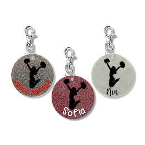 Personalized Cheerleader Keychain - 2 Inch | Custom Cheer Accessory | Cheer Team Gift | Cheer Coach Gift | Cheer Bag Tag | Cheer Squad Gift
