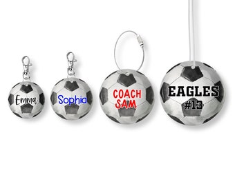 Personalized Soccer Bag Tag | Soccer Keychain | Soccer Bag Accessory | Personalized Soccer Coach Gift | Soccer Team Gift | Soccer Name Tag