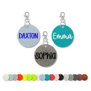 Personalized Keychain, Name Bag Accessory, Name Tag For Backpack, ID Keychain, Backpack Accessory, Back To School Name Tag, Stocking Stuffer