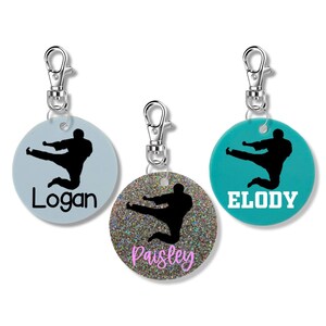 Personalized Martial Arts Keychain - 2 Inch | Custom Karate Keychain | Martial Arts Bag Tag | Personalized Sensei Gift | Karate Bag Tag