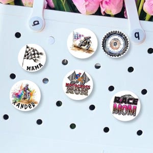 Custom Motocross Bag Charm, Motocross Mom Bag Bit, Race Mom, Dirt Bike, Personalized Motocross Charm, Glitter Black And White Checker Charm