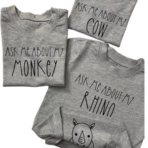 Custom Ask Me About My (animal) Tee Shirt, Fun Toddler Tee, Toddler Favorite Thing Shirt, Birthday Shirt, Farm Animal Shirt, Pre-School Tee
