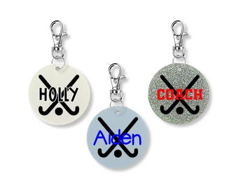 Personalized Field Hockey Keychain - 2 Inch, Custom Field Hockey Accessory, Team Gift, Field Hockey Coach Gift, Custom Field Hockey Bag Tag