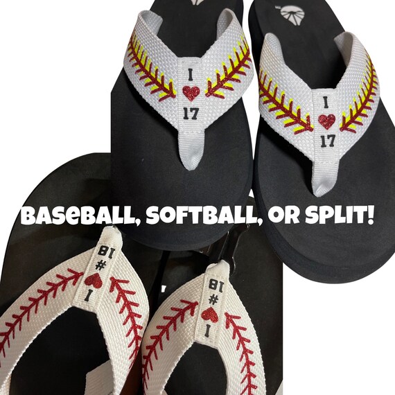 Baseball flip hotsell flops personalized