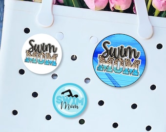 Custom Swim Bag Charm, Swim Mom Charm, Swimmer Bag Bit