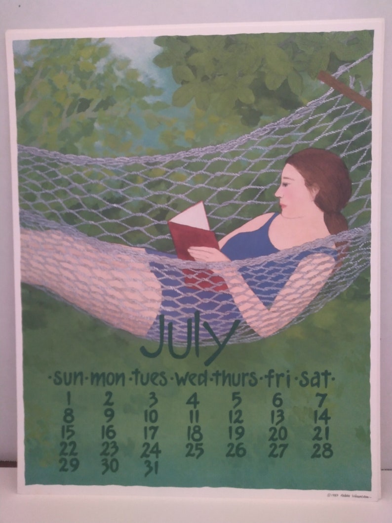 Vintage 1983 July Calendar Poster by Nikki Schumann Etsy Vintage 1983 July Calendar Poster by Nikki Schumann Etsy