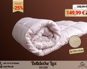 Bettdecke Lux, Woll-Füllung, Natürliche, Bettdecke Baumwolle, Hypoallergene,