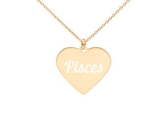 Pisces Horoscope Necklace Heart Shaped - Zodiac Jewelry