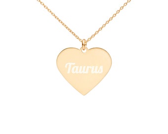 Taurus Horoscope Necklace Heart Shaped - Zodiac Jewelry